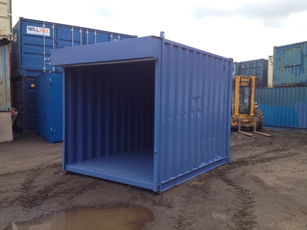 10ft x 8ft Blue Used Shipping Container With Roller Shutter | www ...